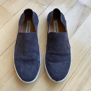 Steve Madden Fayna Grey Suede Slip-on Sneakers - Size 10